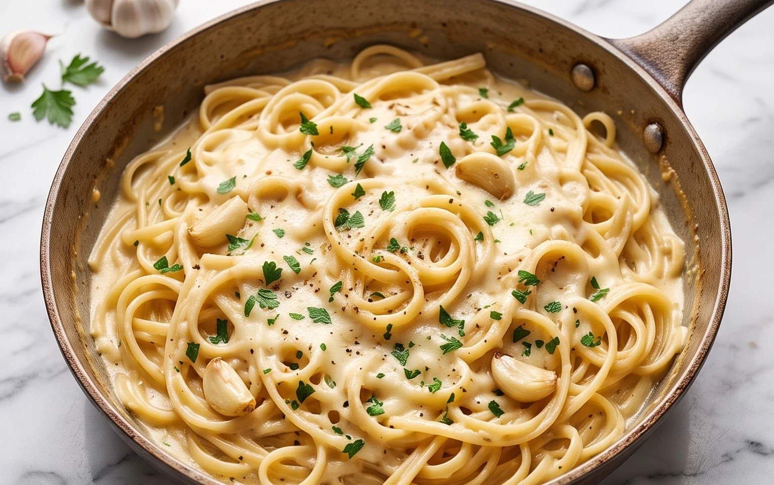 One Pot Creamy Garlic Pasta (Just 20 Minutes!)