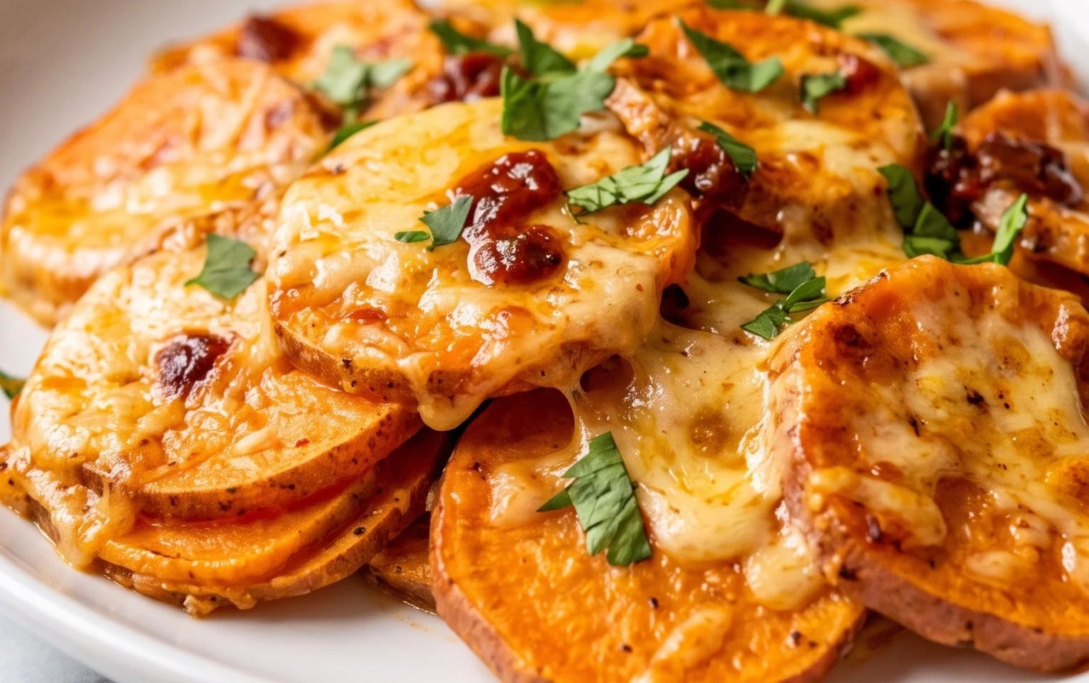 Chipotle Gouda Scalloped Sweet Potatoes